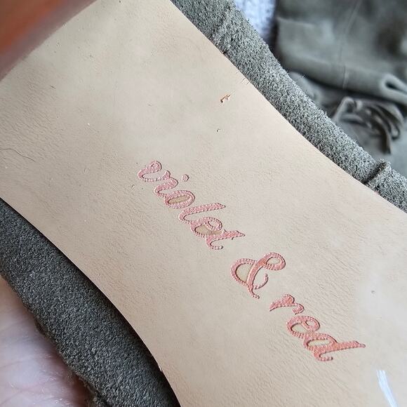 NEW Violet & Red Women's Janine Slouch Suede Leather Boots Size 7M Olive Green - Picture 9 of 9